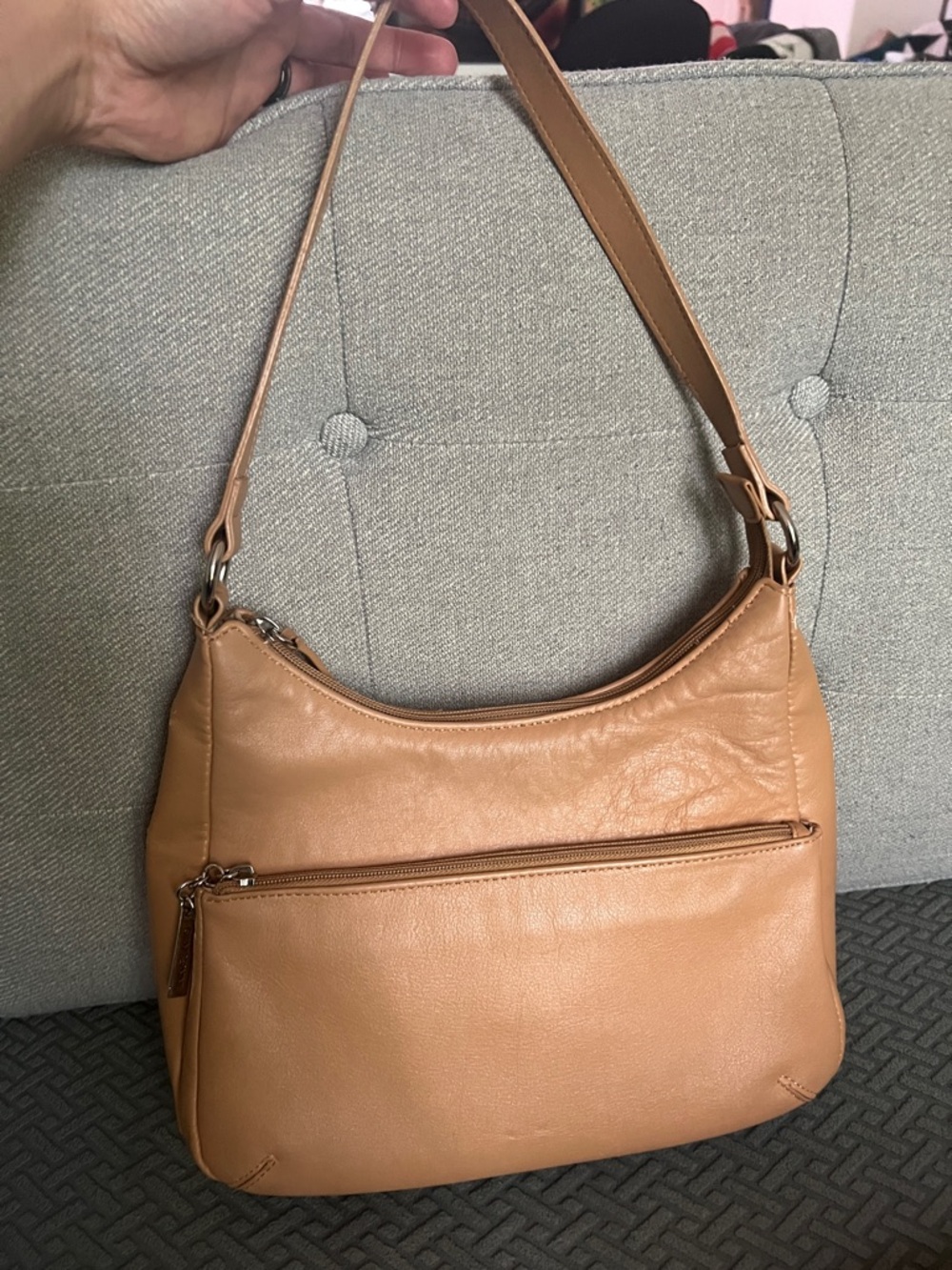 Gianni Bernini Tan Leather Shoulder Bag - Classic Everyday Hobo, Macy’s New York